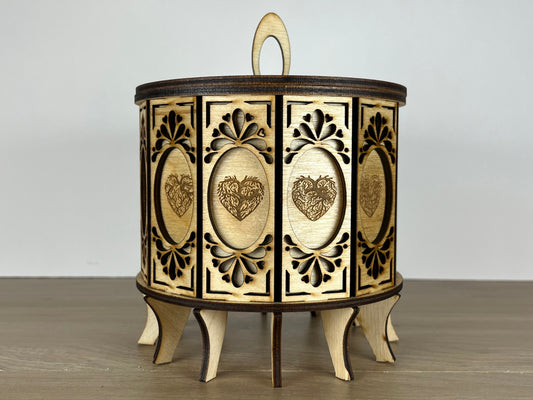 Nature's Embrace: Handcrafted 12-Sided Wooden Gift Box