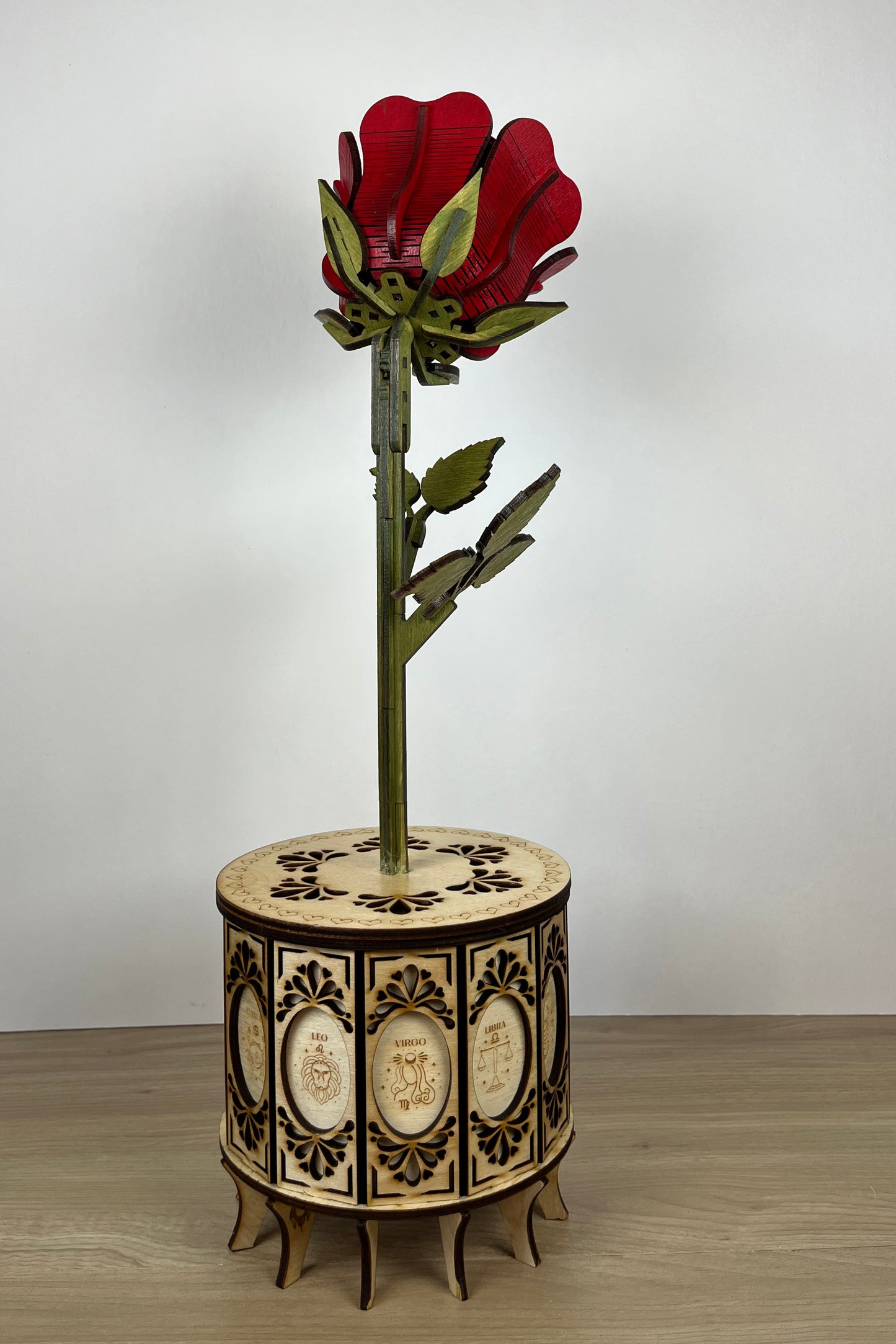 3D Red Rose Back