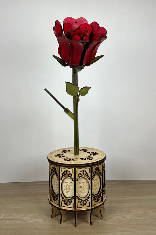 3D Red Rose Front